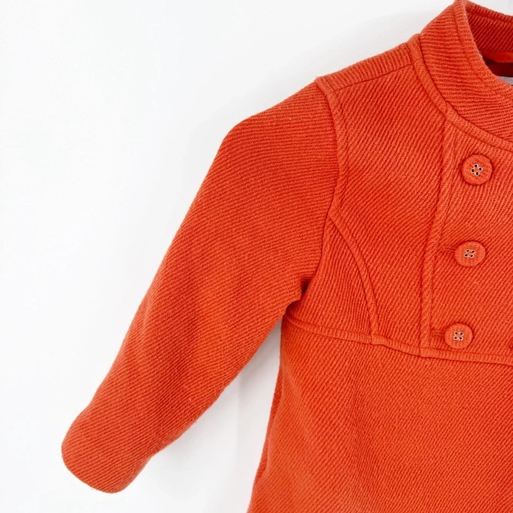 ✅ JANIE AND JACK ORANGE BUTTON‎ FRONT LONG SLEEVE JACKET SIZE 2T-3T